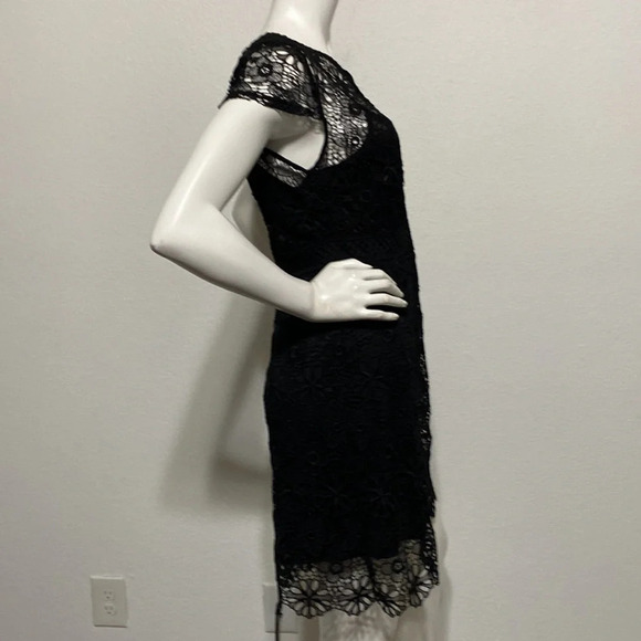 Zara Basic Collection Black Lace Cocktail Dress Size M - Picture 7 of 9